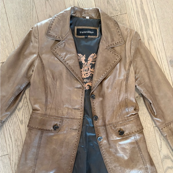 Transmission Brown Leather Women's Jacket - Picture 2 of 8